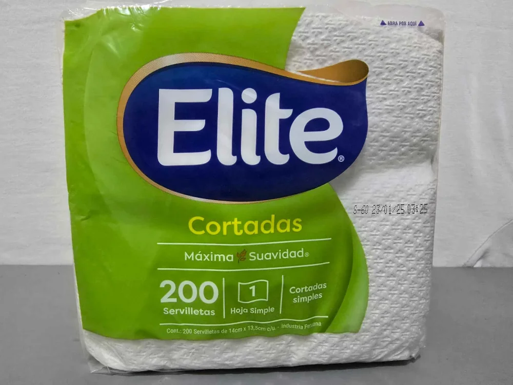SERVILLETA ELITE CORTADA 200 HOJAS VERDE